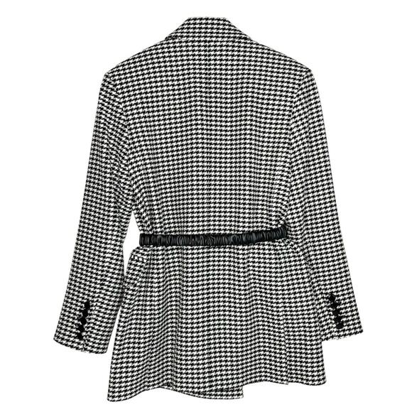 VERONICA BEARD Hutchinson Houndstooth Oversized Belted Dickey Blazer - Picture 3 of 8